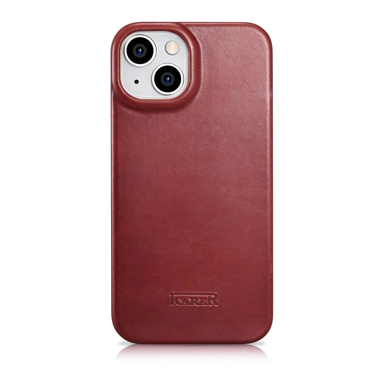 iCarer CE Oil Wax Premium Leather Folio Case iPhone 14 Plus Magnetic Flip Leather Folio Case MagSafe Red (AKI14220707-RD)_2