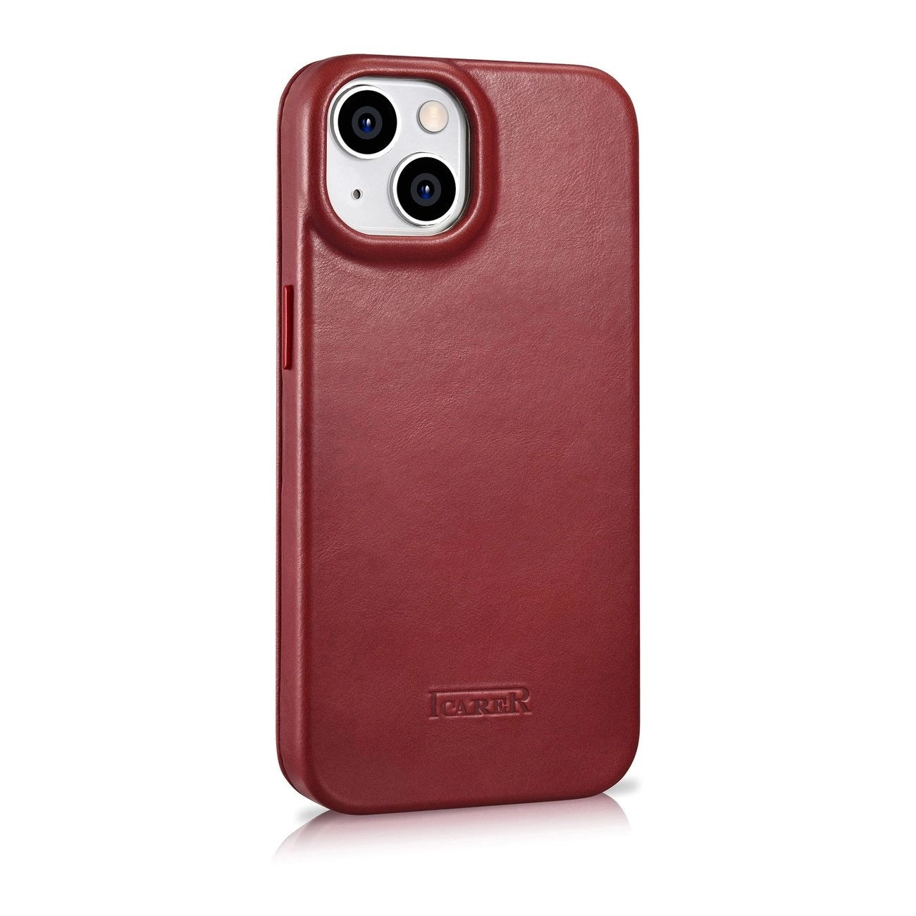 iCarer CE Oil Wax Premium Leather Folio Case iPhone 14 Plus Magnetic Flip Leather Folio Case MagSafe Red (AKI14220707-RD)_3