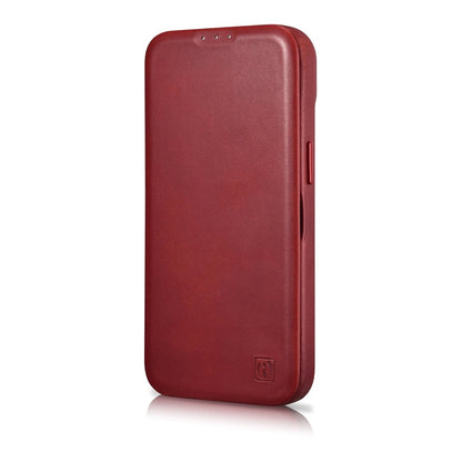 iCarer CE Oil Wax Premium Leather Folio Case iPhone 14 Plus Magnetic Flip Leather Folio Case MagSafe Red (AKI14220707-RD)_7