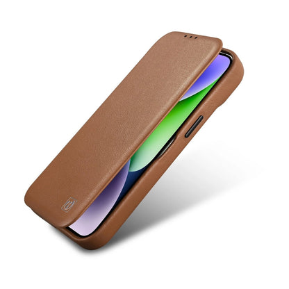 iCarer CE Premium Leather Folio Case iPhone 14 Pro Magnetic Flip Leather Folio Case MagSafe brown (WMI14220714-BN)_9