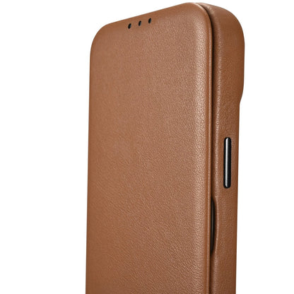 iCarer CE Premium Leather Folio Case iPhone 14 Pro Magnetic Flip Leather Folio Case MagSafe brown (WMI14220714-BN)_13