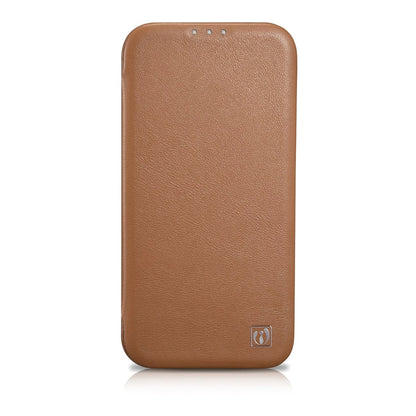 iCarer CE Premium Leather Folio Case iPhone 14 Pro Magnetic Flip Leather Folio Case MagSafe brown (WMI14220714-BN)_1