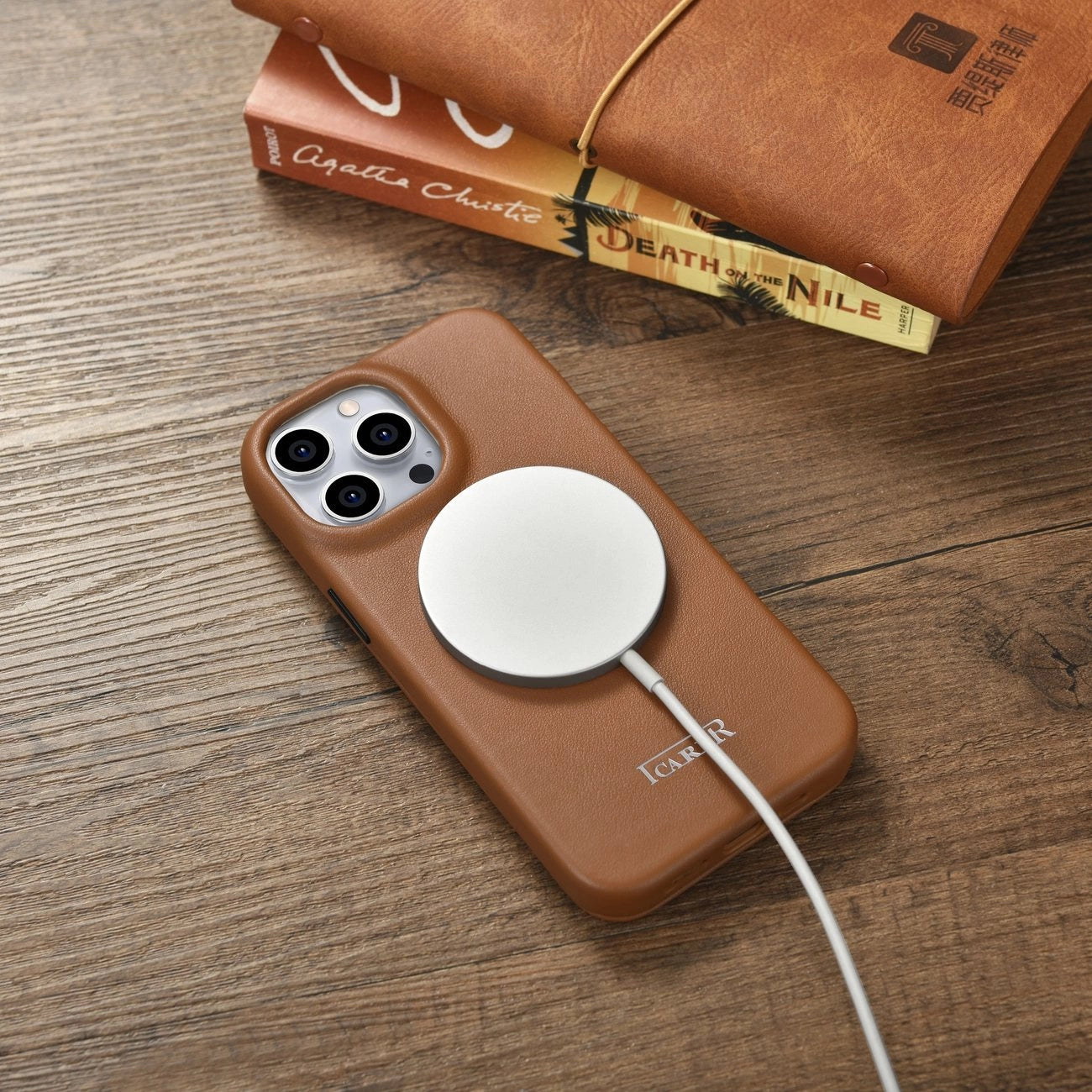 iCarer CE Premium Leather Folio Case iPhone 14 Pro Magnetic Flip Leather Folio Case MagSafe brown (WMI14220714-BN)_21