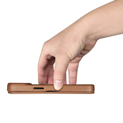 iCarer CE Premium Leather Folio Case iPhone 14 Pro Magnetic Flip Leather Folio Case MagSafe brown (WMI14220714-BN)_24