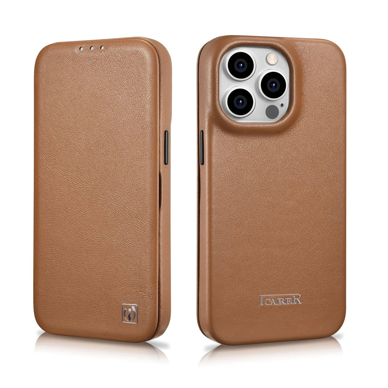 iCarer CE Premium Leather Folio Case iPhone 14 Pro Magnetic Flip Leather Folio Case MagSafe brown (WMI14220714-BN)_27