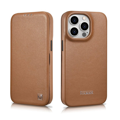 iCarer CE Premium Leather Folio Case iPhone 14 Pro Magnetic Flip Leather Folio Case MagSafe brown (WMI14220714-BN)_27