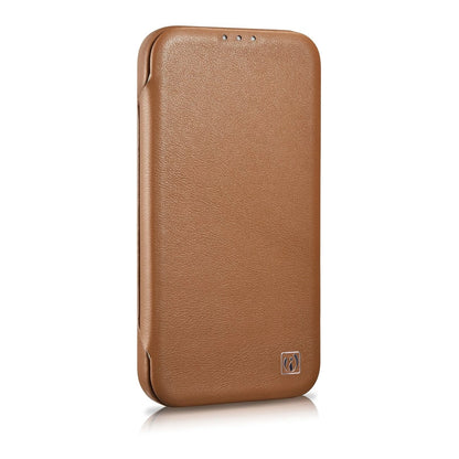 iCarer CE Premium Leather Folio Case iPhone 14 Pro Magnetic Flip Leather Folio Case MagSafe brown (WMI14220714-BN)_3