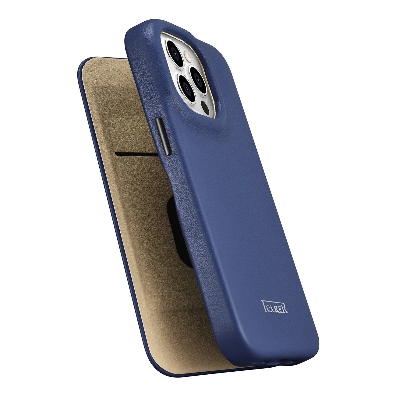 iCarer CE Premium Leather Folio Case iPhone 14 Pro Magnetic Flip Leather Folio Case MagSafe Blue (WMI14220714-BU)_9