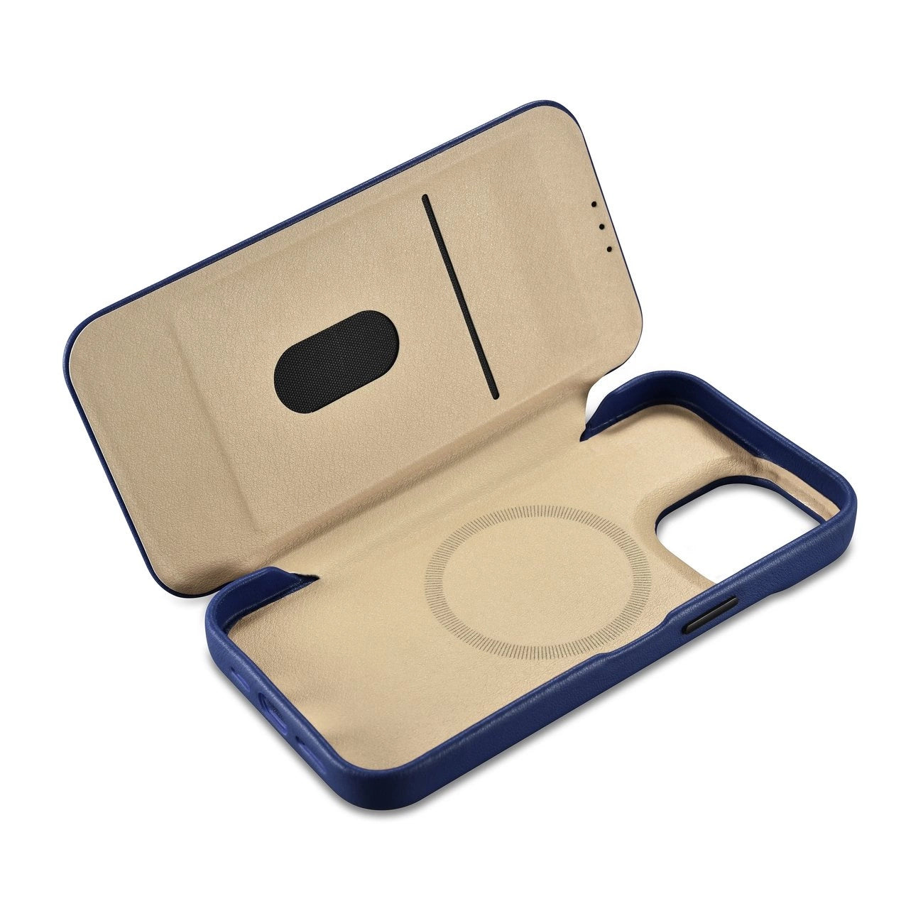 iCarer CE Premium Leather Folio Case iPhone 14 Pro Magnetic Flip Leather Folio Case MagSafe Blue (WMI14220714-BU)_15