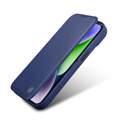 iCarer CE Premium Leather Folio Case iPhone 14 Pro Magnetic Flip Leather Folio Case MagSafe Blue (WMI14220714-BU)_8