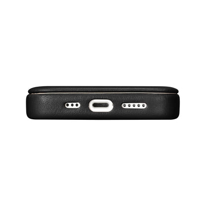 iCarer CE Premium Leather Folio Case iPhone 14 Plus Magnetic Flip Leather Folio Case MagSafe black (WMI14220715-BK)_12