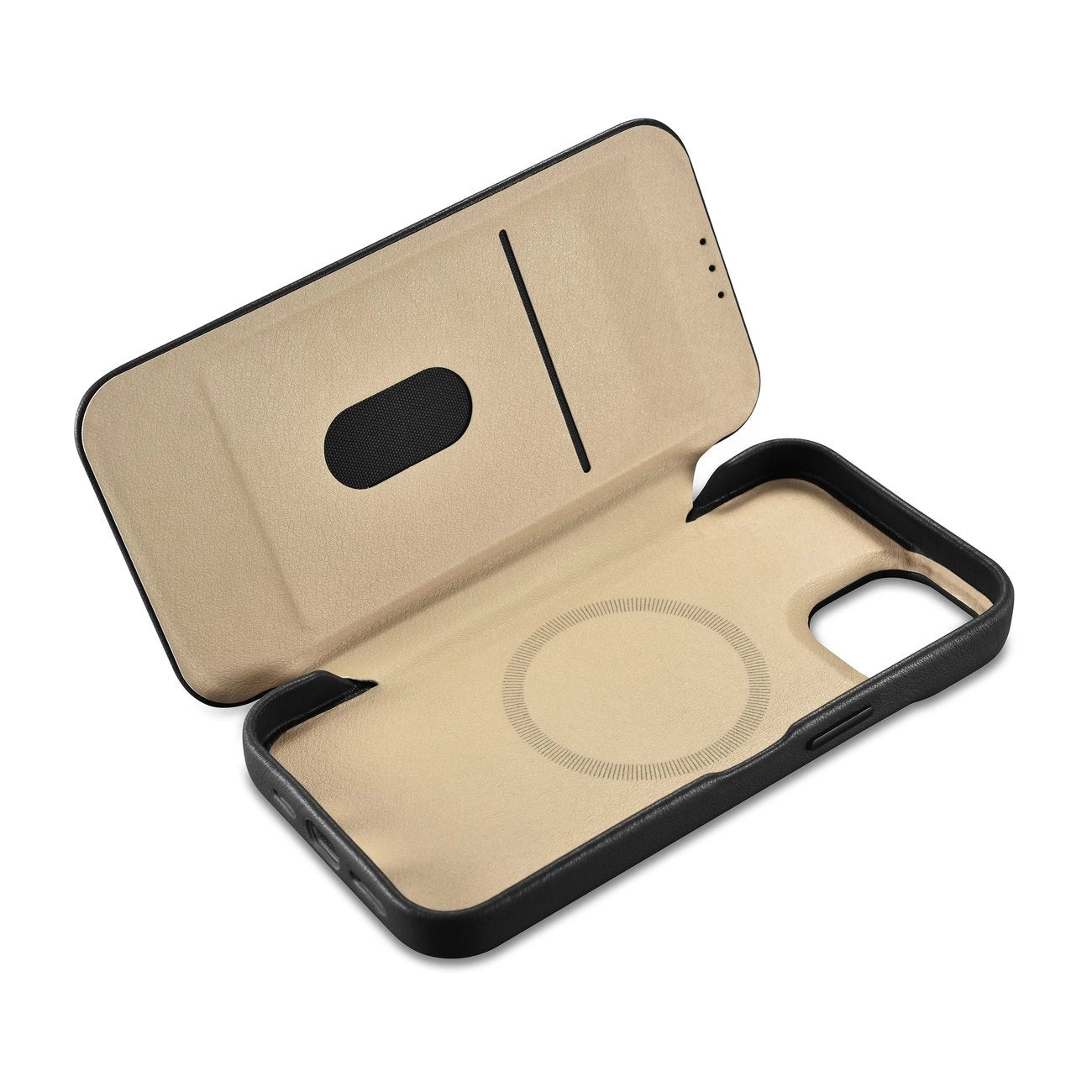 iCarer CE Premium Leather Folio Case iPhone 14 Plus Magnetic Flip Leather Folio Case MagSafe black (WMI14220715-BK)_15