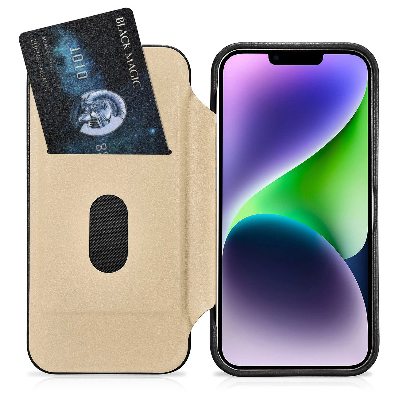 iCarer CE Premium Leather Folio Case iPhone 14 Plus Magnetic Flip Leather Folio Case MagSafe black (WMI14220715-BK)_19