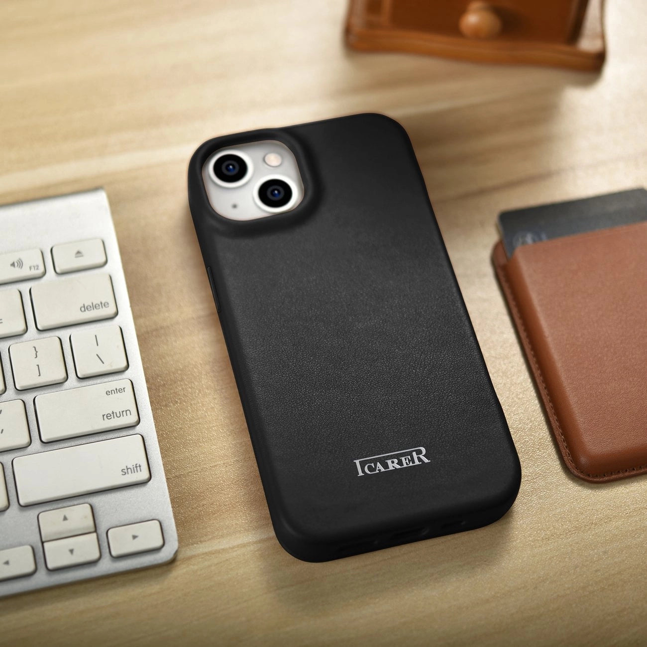 iCarer CE Premium Leather Folio Case iPhone 14 Plus Magnetic Flip Leather Folio Case MagSafe black (WMI14220715-BK)_24