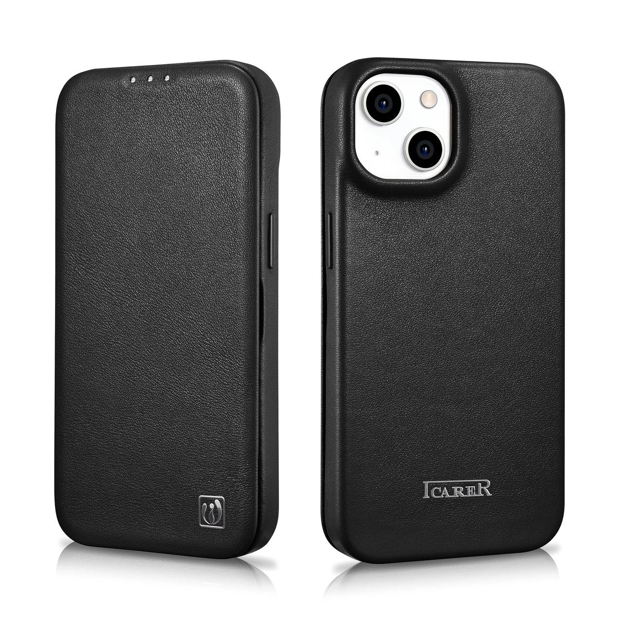 iCarer CE Premium Leather Folio Case iPhone 14 Plus Magnetic Flip Leather Folio Case MagSafe black (WMI14220715-BK)_27