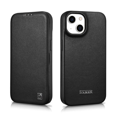 iCarer CE Premium Leather Folio Case iPhone 14 Plus Magnetic Flip Leather Folio Case MagSafe black (WMI14220715-BK)_27