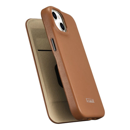 iCarer CE Premium Leather Folio Case iPhone 14 Plus Magnetic Flip Leather Folio Case MagSafe Brown (WMI14220715-BN)_9