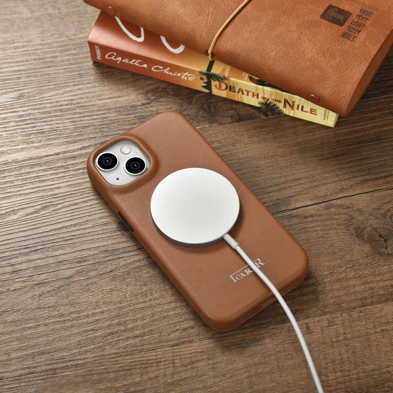iCarer CE Premium Leather Folio Case iPhone 14 Plus Magnetic Flip Leather Folio Case MagSafe Brown (WMI14220715-BN)_21