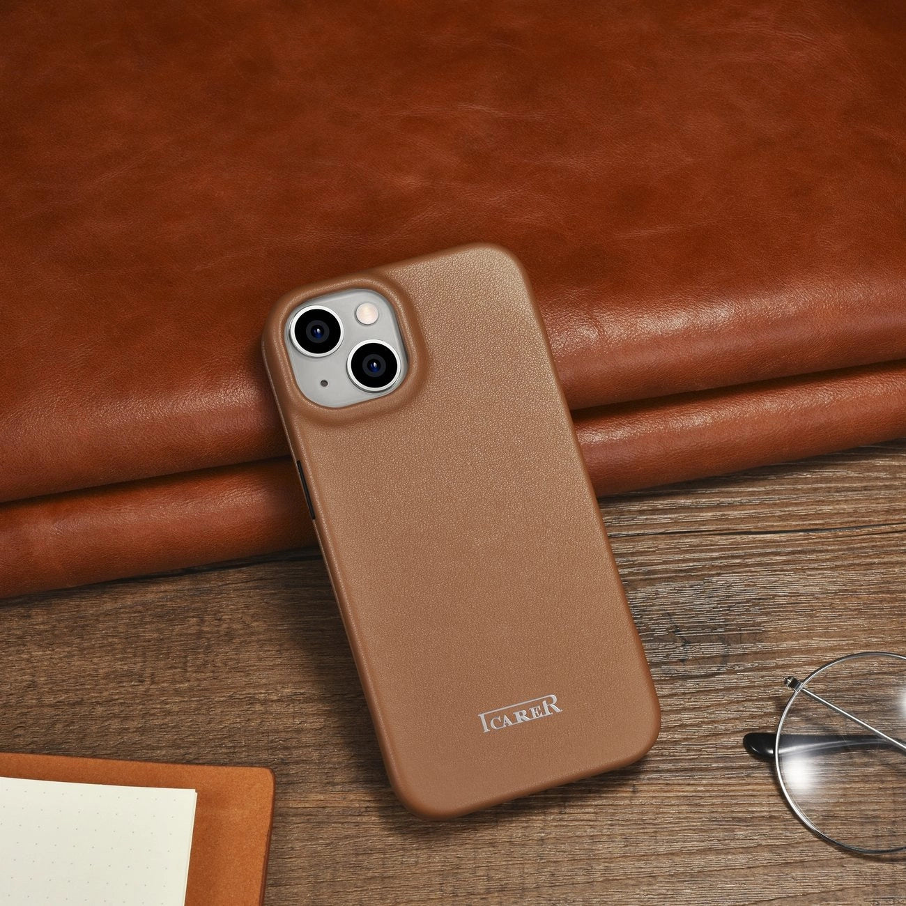 iCarer CE Premium Leather Folio Case iPhone 14 Plus Magnetic Flip Leather Folio Case MagSafe Brown (WMI14220715-BN)_22