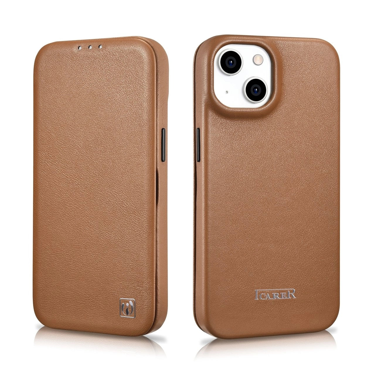 iCarer CE Premium Leather Folio Case iPhone 14 Plus Magnetic Flip Leather Folio Case MagSafe Brown (WMI14220715-BN)_27