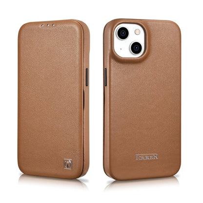 iCarer CE Premium Leather Folio Case iPhone 14 Plus Magnetic Flip Leather Folio Case MagSafe Brown (WMI14220715-BN)_27