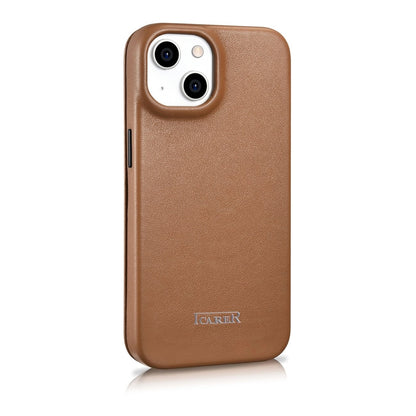 iCarer CE Premium Leather Folio Case iPhone 14 Plus Magnetic Flip Leather Folio Case MagSafe Brown (WMI14220715-BN)_2