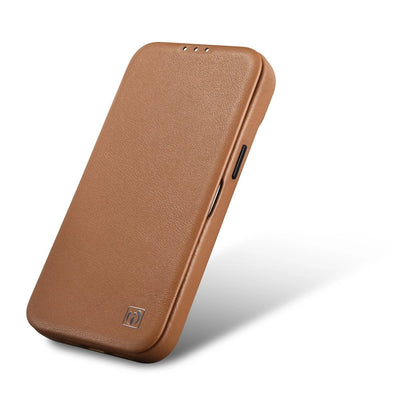iCarer CE Premium Leather Folio Case iPhone 14 Plus Magnetic Flip Leather Folio Case MagSafe Brown (WMI14220715-BN)_7