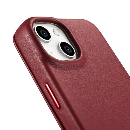 iCarer CE Premium Leather Folio Case iPhone 14 Plus Magnetic Flip Leather Folio Case MagSafe Red (WMI14220715-RD)_14