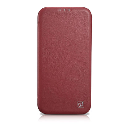 iCarer CE Premium Leather Folio Case iPhone 14 Plus Magnetic Flip Leather Folio Case MagSafe Red (WMI14220715-RD)_1