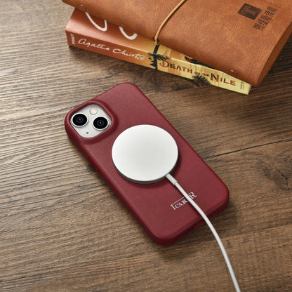 iCarer CE Premium Leather Folio Case iPhone 14 Plus Magnetic Flip Leather Folio Case MagSafe Red (WMI14220715-RD)_21