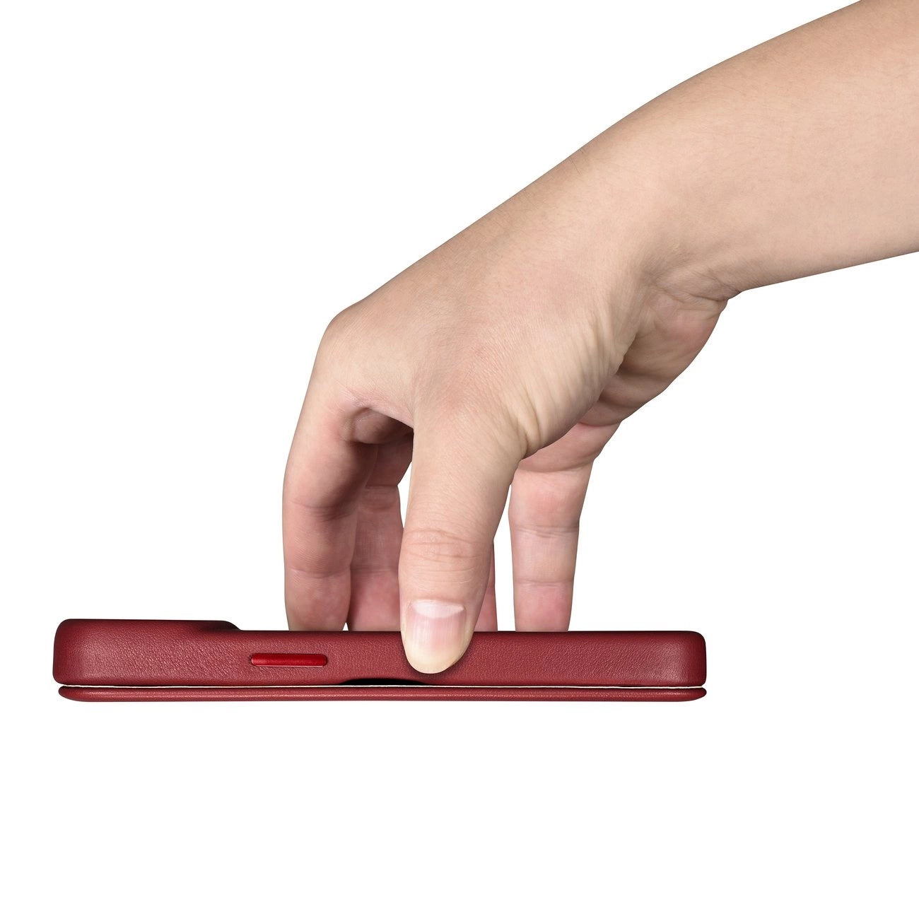 iCarer CE Premium Leather Folio Case iPhone 14 Plus Magnetic Flip Leather Folio Case MagSafe Red (WMI14220715-RD)_25