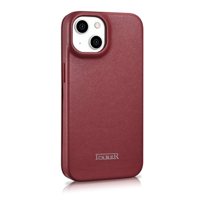 iCarer CE Premium Leather Folio Case iPhone 14 Plus Magnetic Flip Leather Folio Case MagSafe Red (WMI14220715-RD)_3