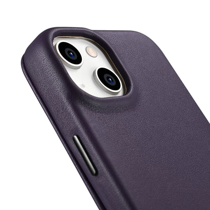 iCarer CE Premium Leather Folio Case iPhone 14 Plus Magnetic Flip Leather Folio Case MagSafe Dark Purple (WMI14220715-DP)_14