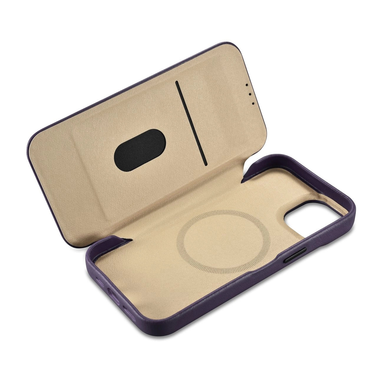 iCarer CE Premium Leather Folio Case iPhone 14 Plus Magnetic Flip Leather Folio Case MagSafe Dark Purple (WMI14220715-DP)_15