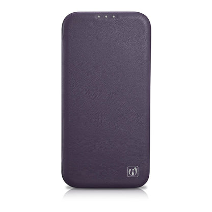 iCarer CE Premium Leather Folio Case iPhone 14 Plus Magnetic Flip Leather Folio Case MagSafe Dark Purple (WMI14220715-DP)_1