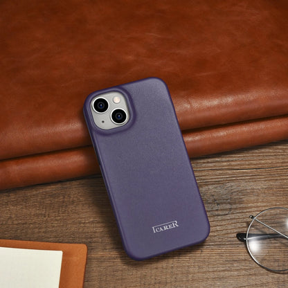 iCarer CE Premium Leather Folio Case iPhone 14 Plus Magnetic Flip Leather Folio Case MagSafe Dark Purple (WMI14220715-DP)_22
