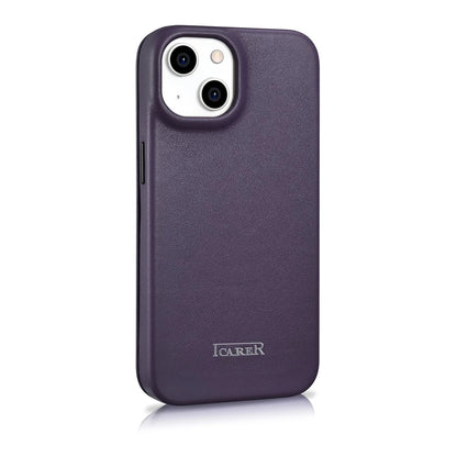 iCarer CE Premium Leather Folio Case iPhone 14 Plus Magnetic Flip Leather Folio Case MagSafe Dark Purple (WMI14220715-DP)_3