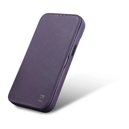 iCarer CE Premium Leather Folio Case iPhone 14 Plus Magnetic Flip Leather Folio Case MagSafe Dark Purple (WMI14220715-DP)_7