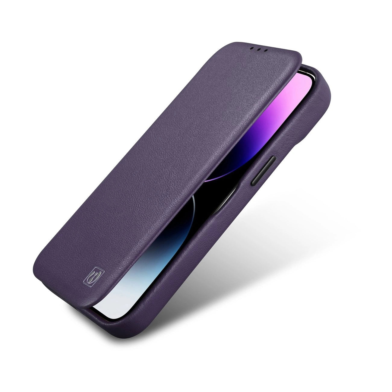 iCarer CE Premium Leather Folio Case iPhone 14 Plus Magnetic Flip Leather Folio Case MagSafe Dark Purple (WMI14220715-DP)_8