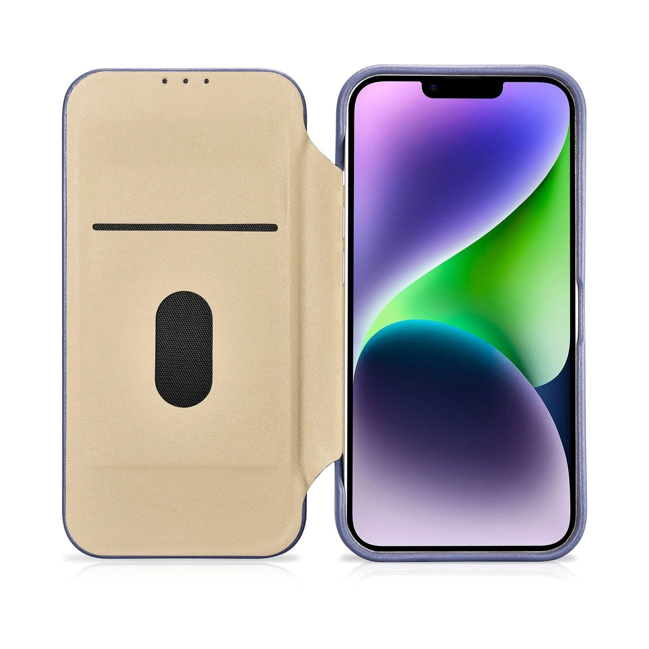 iCarer CE Premium Leather Folio Case iPhone 14 Plus Magnetic Flip Leather Folio Case MagSafe Light Purple (WMI14220715-LP)_17