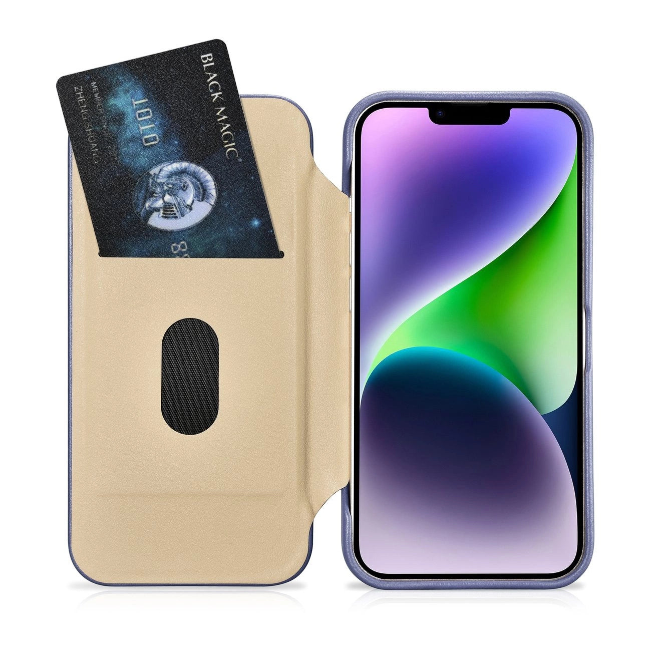 iCarer CE Premium Leather Folio Case iPhone 14 Plus Magnetic Flip Leather Folio Case MagSafe Light Purple (WMI14220715-LP)_19