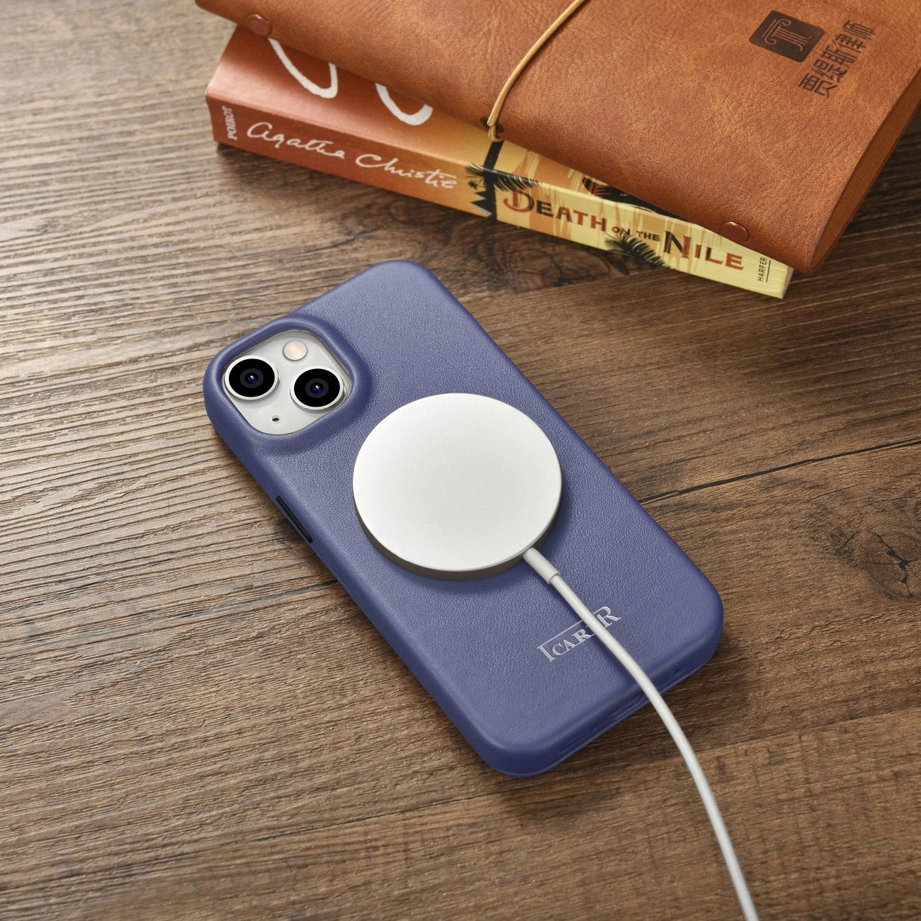 iCarer CE Premium Leather Folio Case iPhone 14 Plus Magnetic Flip Leather Folio Case MagSafe Light Purple (WMI14220715-LP)_21