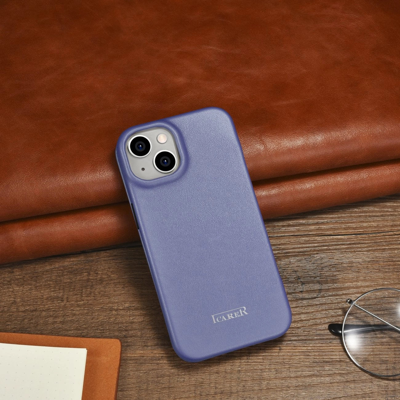 iCarer CE Premium Leather Folio Case iPhone 14 Plus Magnetic Flip Leather Folio Case MagSafe Light Purple (WMI14220715-LP)_22