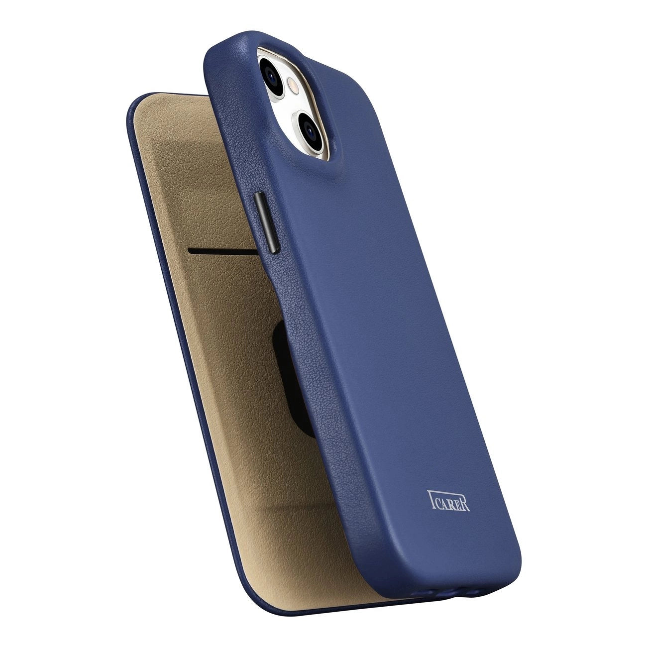iCarer CE Premium Leather Folio Case iPhone 14 Plus Magnetic Flip Leather Folio Case MagSafe Blue (WMI14220715-BU)_9