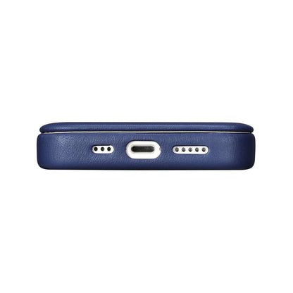 iCarer CE Premium Leather Folio Case iPhone 14 Plus Magnetic Flip Leather Folio Case MagSafe Blue (WMI14220715-BU)_10