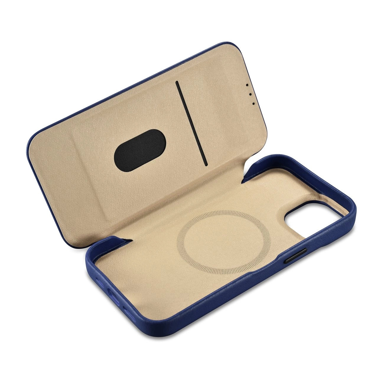 iCarer CE Premium Leather Folio Case iPhone 14 Plus Magnetic Flip Leather Folio Case MagSafe Blue (WMI14220715-BU)_15