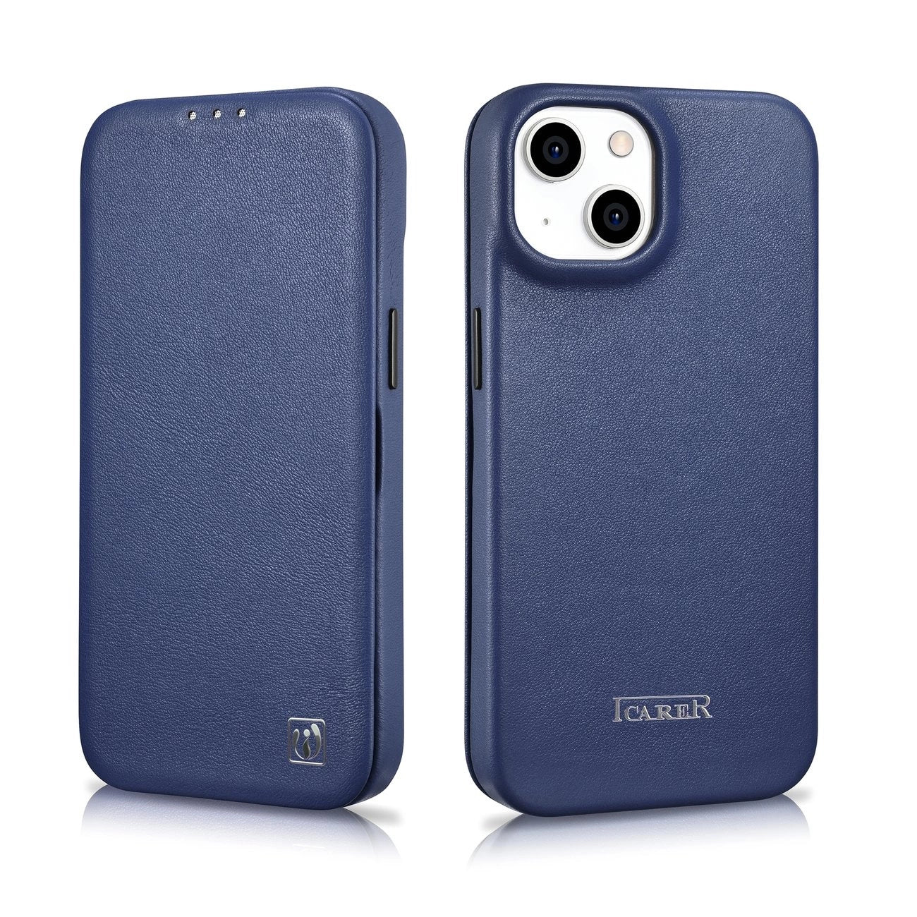 iCarer CE Premium Leather Folio Case iPhone 14 Plus Magnetic Flip Leather Folio Case MagSafe Blue (WMI14220715-BU)_27
