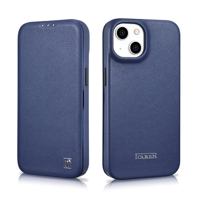iCarer CE Premium Leather Folio Case iPhone 14 Plus Magnetic Flip Leather Folio Case MagSafe Blue (WMI14220715-BU)_27