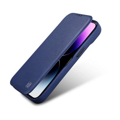 iCarer CE Premium Leather Folio Case iPhone 14 Plus Magnetic Flip Leather Folio Case MagSafe Blue (WMI14220715-BU)_8