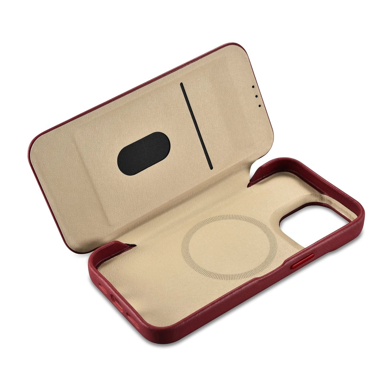 iCarer CE Premium Leather Folio Case iPhone 14 Pro Max Magnetic Flip Cover MagSafe Red (WMI14220716-RD)_15